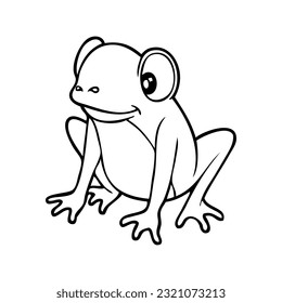 frog cartoon sketch vector illustration,
isolated on white background.Top view