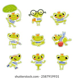 Frog Cartoon Sticker Mascot Character