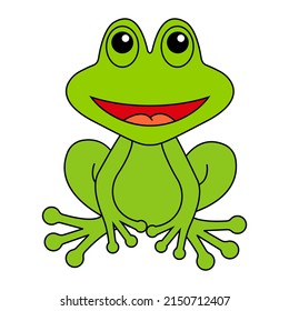 Frog cartoon vector.Green frog isolated