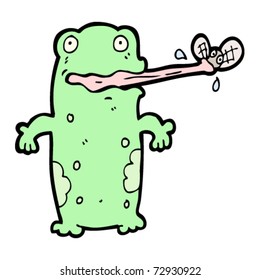 frog catching fly cartoon