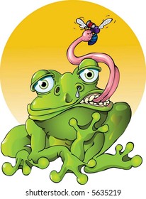 Frog Catching a Meal