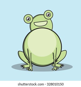 Frog character cartoon kid style