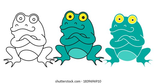 Froschfigur, handgezeichnet, Vektorgrafik