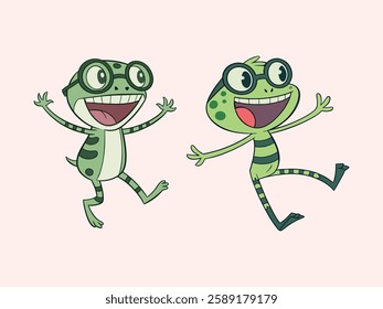 A frog character illustration featuring a cartoon frog wearing sunglasses.