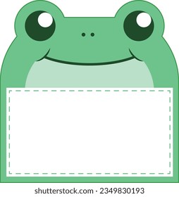 Diseño de etiquetas de nombres de caracteres de rana
