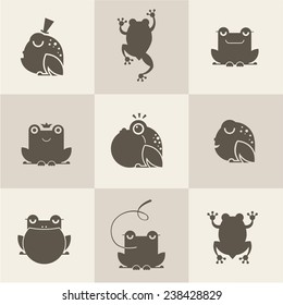 Frog characters flat