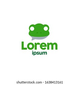 frog chat logo chatting and messaging app icon in simple modern style with bubble speech