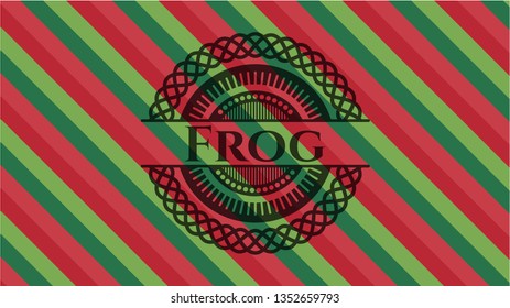 Frog christmas emblem.