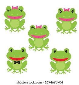 Frog clip art image illustrations set