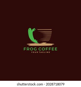frog coffee logo design illustration 