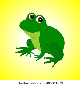 Frog colored, icon, logo, cartoon, vector.