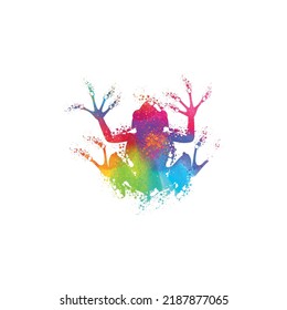 frog colorful vector illustration wall art print shirt design 