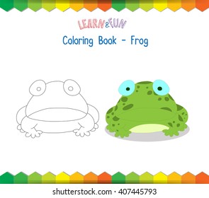 Frog coloring book educational game
