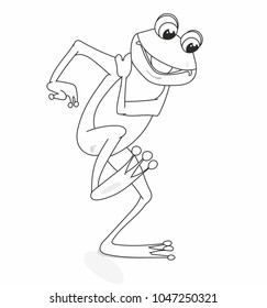 frog, coloring book, coloring book for kids, children's illustration, fast, jump, swamp, pond, funny, little frog, naughty frog, birthday, sticker, cartoon, character, hero, friend, good, positive