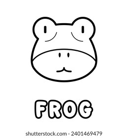 Frog coloring book. Coloring page for kids.