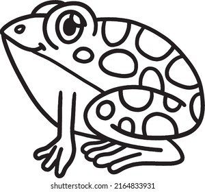 Frog Coloring Page Isolated for Kids