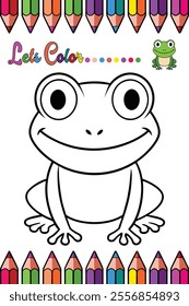 Frog Coloring Page for Kids Fun Animal Outline Design for Creative Activities