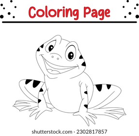 Frog Coloring page for kids. line art For children Coloring book design