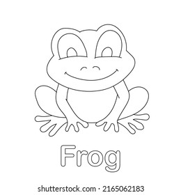 Frog Coloring Page Line Art Animal Stock Vector (Royalty Free ...