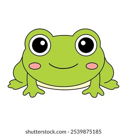 Frog coloring pages for kids. Trace and color cute frog. Frog animal flashcard game education. Cute frog isolated on white background. Kindergarten and preschool worksheets printable for kids. 