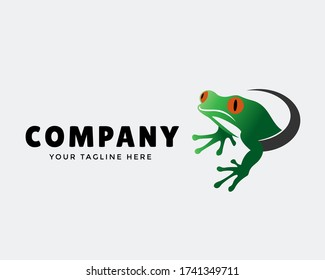 frog come out from hole art logo design inspiration