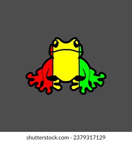 Frog Company Logo sign vector, red, yellow, green colors.