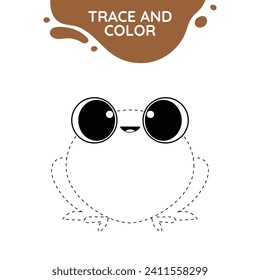 frog complete the picture dashed line drawing activity cute outline illustration suitable for coloring books page for children black and white educational preschool activity sheet vector isolated