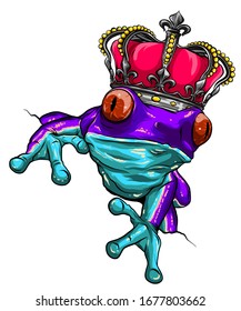 Frog and crown represent frog prince vector