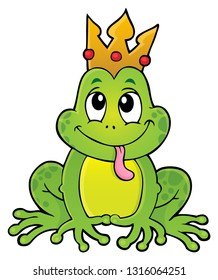 Frog with crown theme image 1 - eps10 vector illustration.