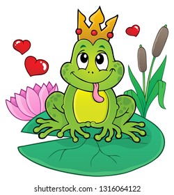 Frog with crown theme image 2 - eps10 vector illustration.