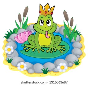 Frog with crown theme image 3 - eps10 vector illustration.
