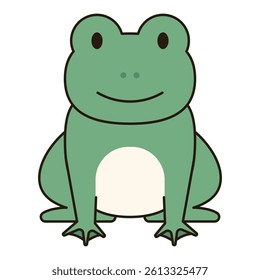 FROG cute animal illustration outline doodle simple kawaii Japanese style drawing kiddy icon minimalist symbol isolated 