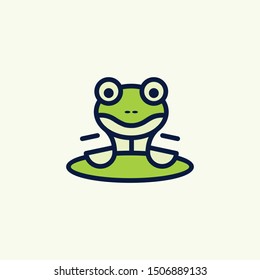 Frog Cute Animal Illustration Vector Logo