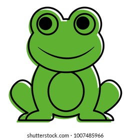 frog cute animal sitting cartoon