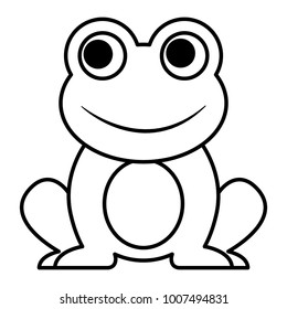 frog cute animal sitting cartoon