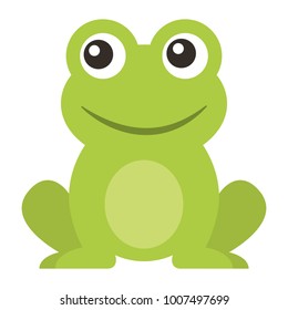 frog cute animal sitting cartoon