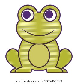 frog cute animal sitting cartoon
