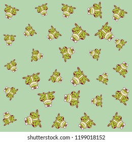 frog cute cartoon pattern background