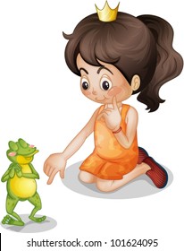 Frog with a cute girl