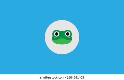 frog cute head icon vector illustration.