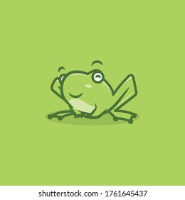 Frog cute illustration and logo design