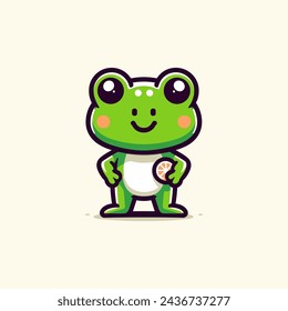 Frog Cute Mascot Logo Illustration Chibi Kawaii is awesome logo, mascot or illustration for your product, company or bussiness