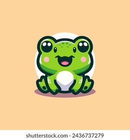 Frog Cute Maskottchen Logo Illustration Chibi Kawaii ist fantastisches Logo, Maskottchen oder Illustration für Ihr Produkt, Unternehmen oder Geschäft