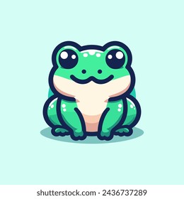 Frog Cute Mascot Logo Illustration Chibi Kawaii is awesome logo, mascot or illustration for your product, company or bussiness