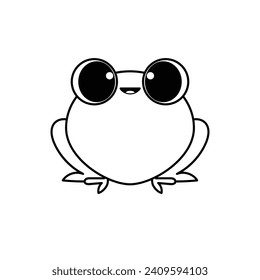 frog cute outline drawing suitable for coloring books for children black and white educational preschool activity sheet vector isolated