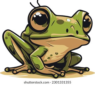 A Frog Cute vector, cartoon, animal, vector, illustration