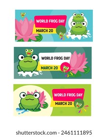 frog day vintage vectors with illustrations and different design icon