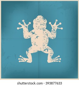 Frog Design On Old Background,vector