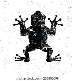 Frog design on old paper,grunge vector