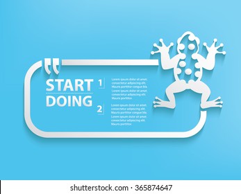 
Frog Design and text box,vector